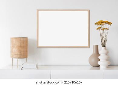 Blank empty picture frame mock-up. Artwork template in interior design - Powered by Shutterstock