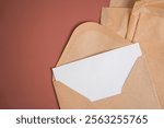 Blank Envelope Flat Lay, Wedding Invitation Mockup, Letter Envelope Flat Lay, Wedding Stationery, Kraft Envelope, Blank Card Mockup, Top View Envelope