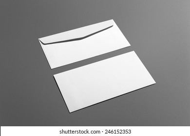 Blank envelopes stationery set isolated on grey - Shutterstock ID 246152353