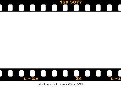 Blank film strip, with empty white space for designers