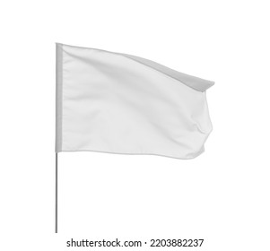Blank flag isolated white  Mockup for design