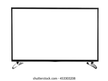 Blank Flat Screen TV Set. Isolated On White Background.