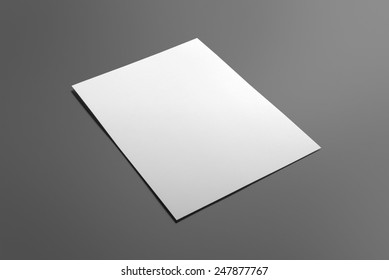 Blank Flyer Poster Isolated On Grey To Replace Your Design