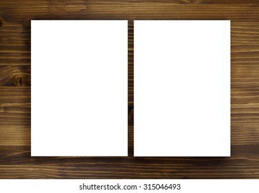 Blank Flyer Poster On Wood To Replace Your Design