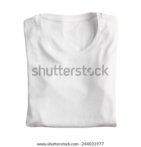 Download Blank Folded Tshirt Isolated On White Stock Photo (Edit ...