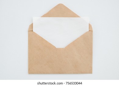 Blank Gift Card In Brown Envelope