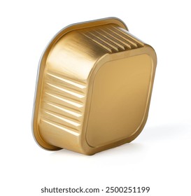 blank gold  foil package isolated on white background with clipping path