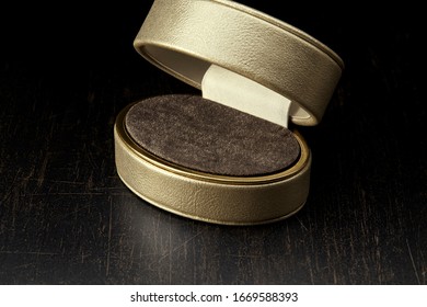 Blank Gold Opened  Ring Box Mockup