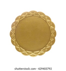 Blank gold seal label with clipping path included. - Shutterstock ID 429403792