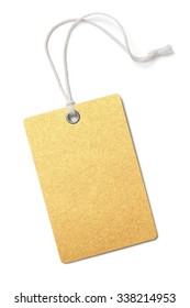 Blank Golden Paper Price Or Gift Tag Isolated 