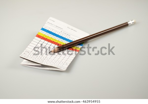 Blank Golf Score Card with\
Pencil