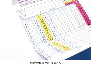 A Blank Golf Scorecard