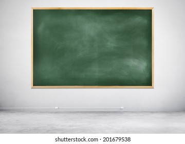 Green Blackboard Chalkboard Classroom White Wall Stock Vector (Royalty ...