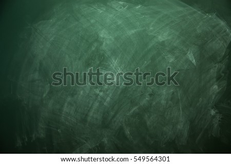 Blank green chalkboard with traces of erased chalk