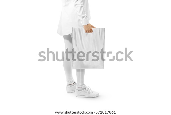 Download Blank Grey Plastic Bag Mockup Holding Stock Photo (Edit ...