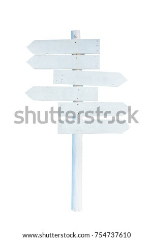 Blank guidepost with mountain view