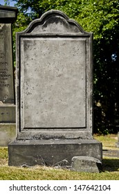 Blank Headstone In A Cemetery