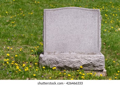 Blank Headstone In Cemetery