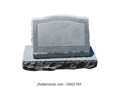 Blank Headstone Isolated On White