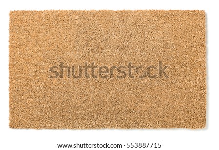 Blank Home Sweet Home Welcome Mat Isolated on a White Background Ready For Your Own Text. Foto d'archivio © 