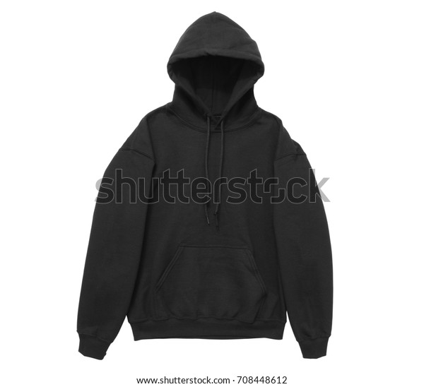 Blank Hoodie Sweatshirt Color Black Front Stock Photo (Edit Now) 708448612