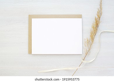 Blank Horizontal Card Mockup Invitation Greeting Stock Photo 1915953775 ...