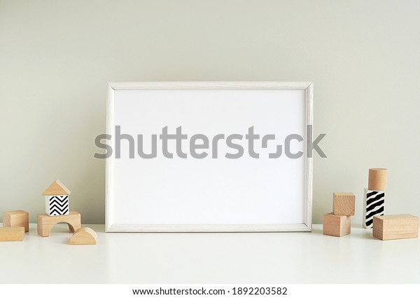 Download Blank Horizontal Frame Mockup Nursery Framed Stock Photo Edit Now 1892203582