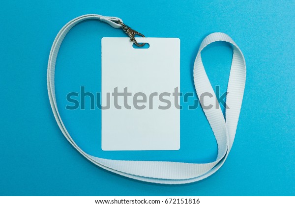 Blank ID card / badge with white belt isolated over\
background. Space for\
text.