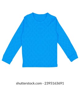 A blank Incredible Longsleeve Kids Shirt Mockup In Peacock Blue Color, to shows your designs as a graphic design professional.
 Arkistovalokuva