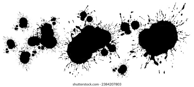 Blank ink splatters on white transparent background clip art