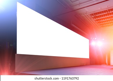 Blank Large Led Billboard Screen Panel Background On Event Light And Sound Stage Show