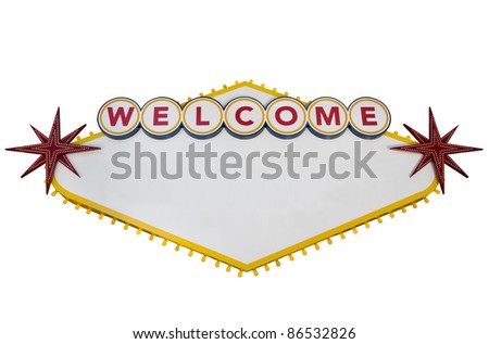 Blank Las Vegas Sign Isolated on White