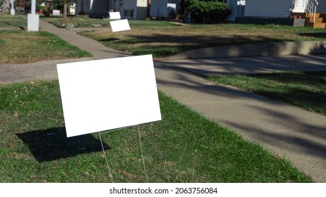 Blank Lawn Sign In Front Yard