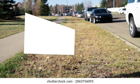 Blank Lawn Sign In Park