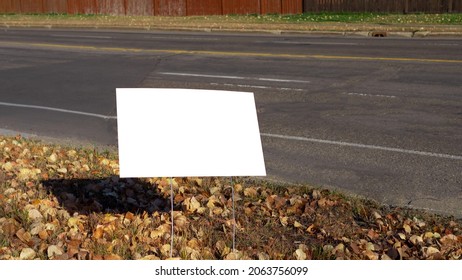 Blank Lawn Sign In Park