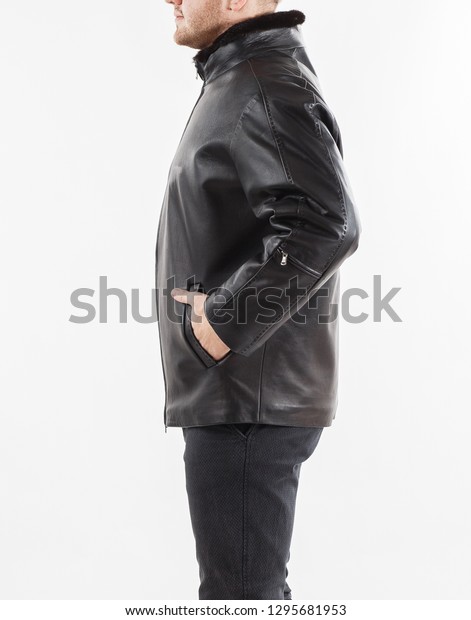 Download Blank Leather Jacket Mock Front Back Stock Photo Edit Now 1295681953