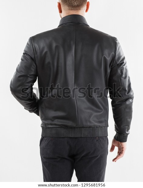 Download Blank Leather Jacket Mock Front Back Stock Photo Edit Now 1295681956