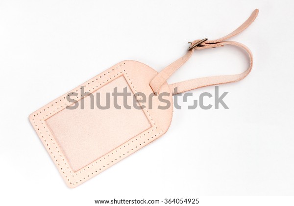 blank leather luggage tags