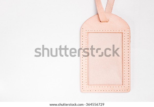 blank leather luggage tags