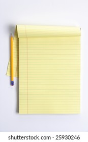 Blank Legal Pad With Pencil