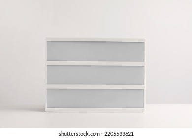 Blank Letter Board On White Table. Mockup For Design