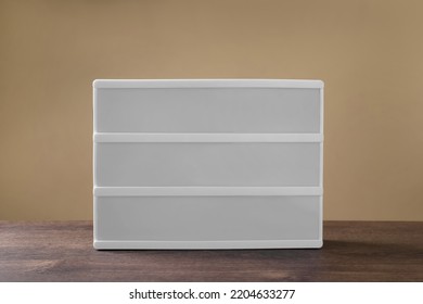 Blank Letter Board On Wooden Table. Mockup For Design