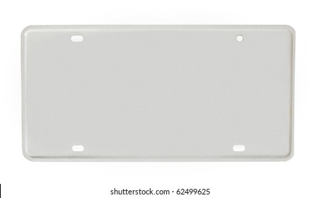 Blank License Plate Isolated On A White Background