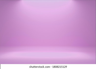 Fondo de gradiente morado de luz blanca con pantalla de producto  Fondo blanco o estudio vacío con suelo de habitación  Textura de fondo abstracta de púrpura claro  Copiar espacio 