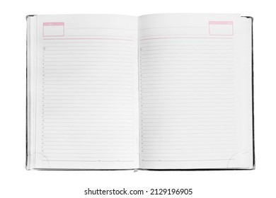 Blank Lined Daily Planner Isolated On White Background