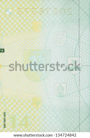 Blank lithuanian passport page for your design