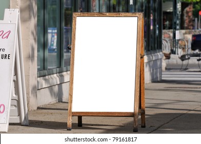 Blank Menu Board On Sidewalk