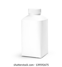 Blank Milk Or Juice Pack Isolated On White Background. Studio Shot With Clipping Path.