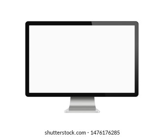 Blank Modern Computer Monitor Isolated On White Background With Clipping Path For The Screen