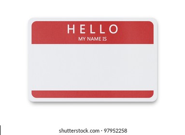 Blank name tag isolated on white background with clipping path